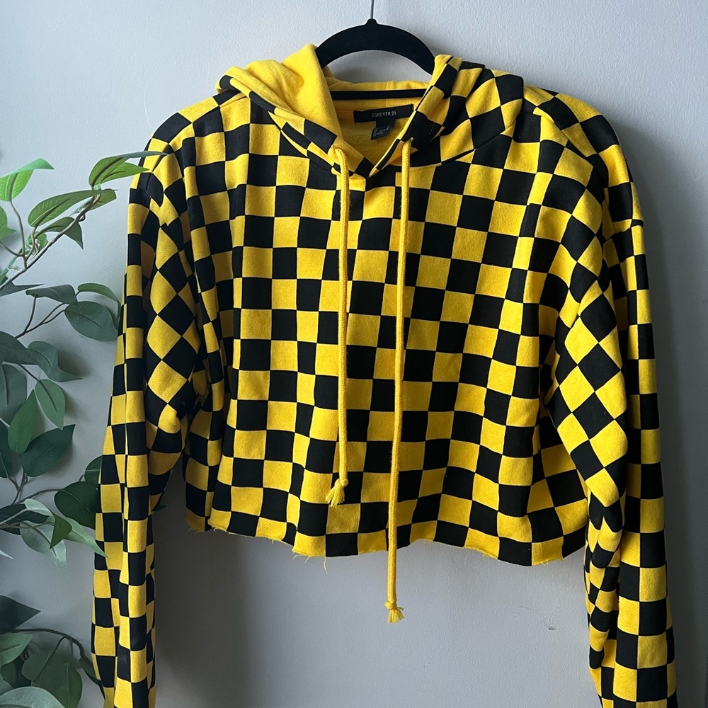 Cover 21 cropped and checkered hoodie